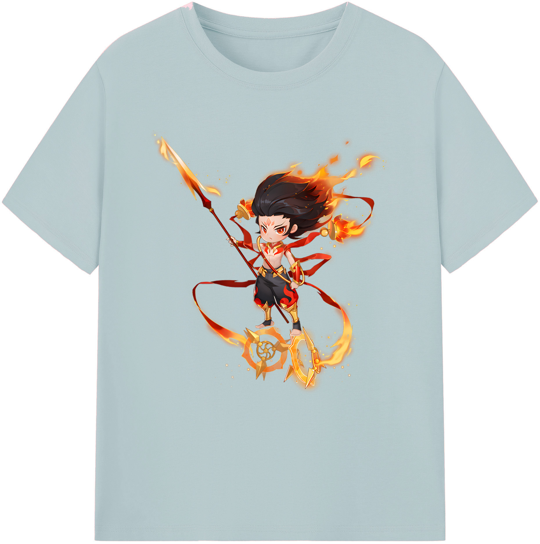 （画像用） Ne Zha 2 ナタ 魔童の大暴れ 綿100％半袖Tシャツ（フロントプリント）
